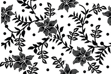Indonesian batik motifs with very distinctive, exclusive plant patterns. vector EPS 10