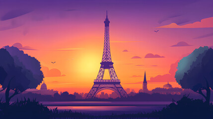 Illustration of eiffel tower 