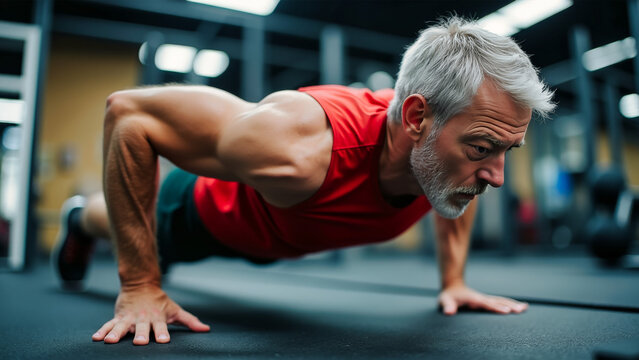 Middle Aged Man in Gym