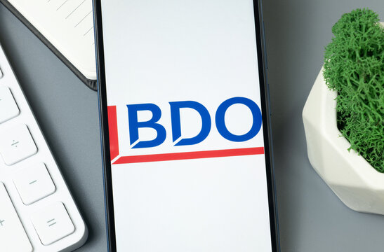 New York, USA - 30 August 2024: BDO Logo on Phone Screen, Company Icon on Display