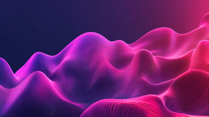 Fototapeta premium A striking background featuring fluid wavy shapes with a gradient from neon pink to electric purple, offering a high-energy and bold visual effect.