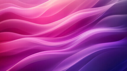 Obraz premium A vibrant background featuring fluid gradient wavy shapes transitioning from deep purple to soft pink, creating a smooth, dynamic flow with a modern, artistic feel.