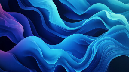 Obraz premium A vibrant background with fluid gradient wavy shapes in shades of electric blue and bright cyan, forming a modern and dynamic design.