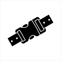 buckle icon, backpack buckle vector, metal belt buckle vector icon, vector illustration.