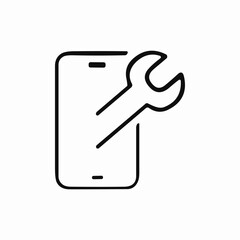 phone repair wrench icon sign vector