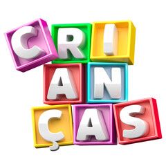 DIA DAS CRIANÇAS SELO 3D CUBOS TEXTO 