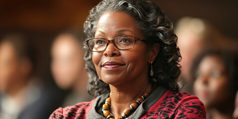 Inspiring Teacher: A seasoned educator passionately imparting knowledge to a rapt audience.