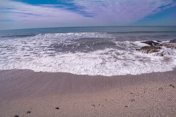Waves near the beach in Santa Clara del Mar , Buenos Aires province , Argentina