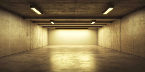 Stark Surroundings: An austere room devoid of any adornments or furniture, spotlighting the individual in its center.