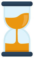 Hourglass icon in flat style isolated on white background.