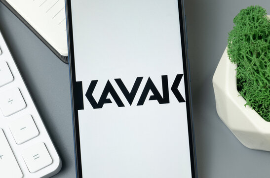 New York, USA - 30 August 2024: Kavak Logo on Phone Screen, Company Icon on Display