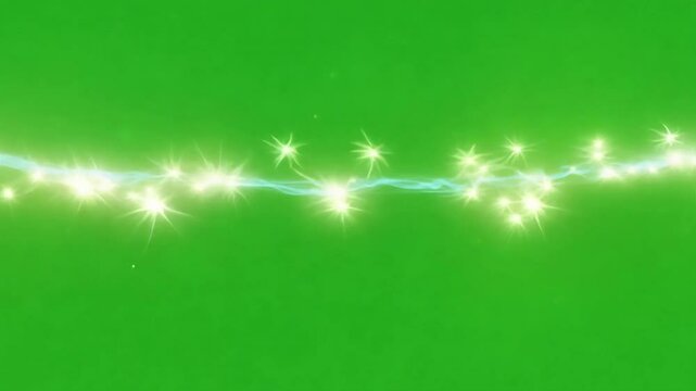 Glowing Lights on Green Screen: Festive string lights sparkle and shimmer against a vibrant green screen, perfect for compositing and adding a touch of magic to your designs.
