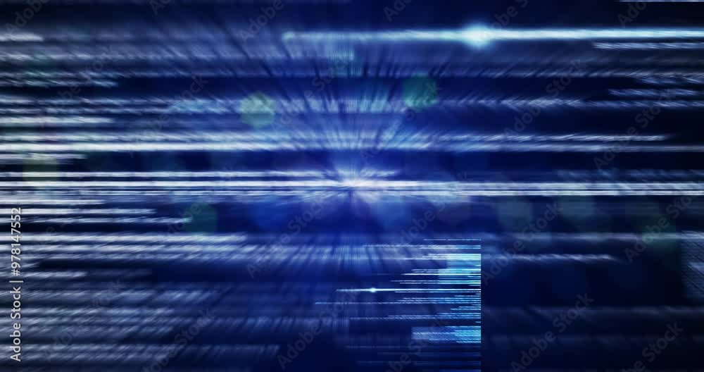Poster Cybersecurity, data security and futuristic server code for AI testing on dark background. Programming, technology and metaverse for hacking, internet and algorithm with overlay or digital 3D render