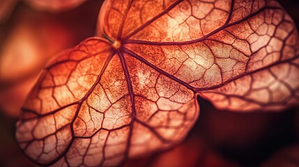 Obraz premium Delicate close-up of a single flower petal showcasing intricate details and vibrant hues, revealing the beauty and complexity of botanical life. 