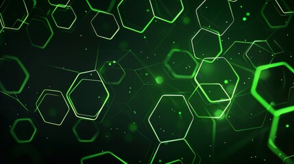 Fototapeta premium Vibrant Hexagonal Abstract Digital Backdrop with Neon Glow and Cosmic Elements