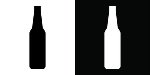 Glass bottle icon Vector flat thin line illustration