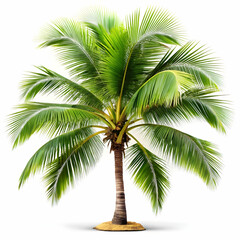 Obraz premium coconut tree with white background
