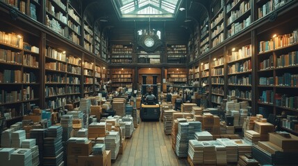Forklift in Library