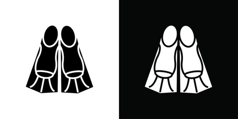 Swimming flippers icon Vector flat thin line illustration