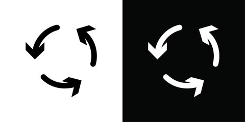 Synchronization icon Vector flat thin line illustration