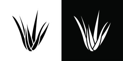 aloe vera icon Vector flat thin line illustration