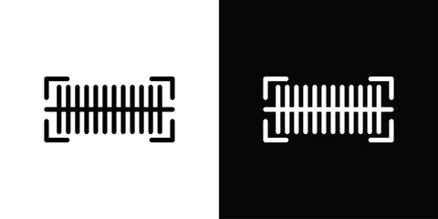 Bar code scanner icon Vector flat thin line illustration
