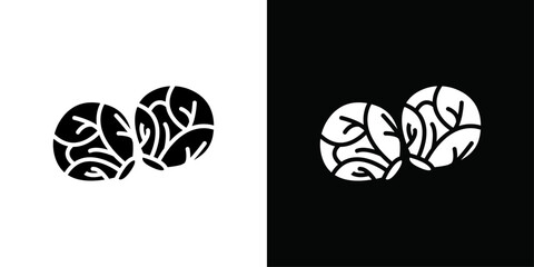 Brussels sprouts Cabbage icon Vector flat thin line illustration