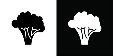 broccoli icon Vector flat thin line illustration