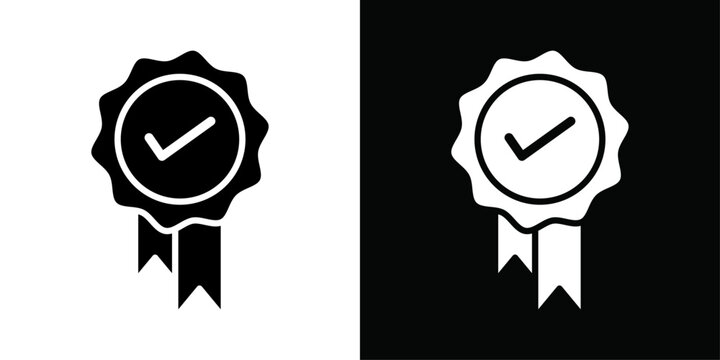 certificate icon Vector flat thin line illustration