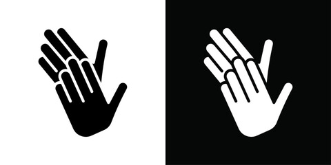 Clapping hand icon Vector flat thin line illustration