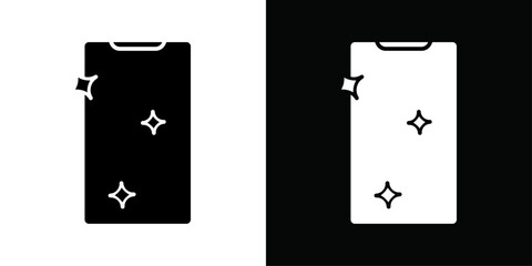 clean phone glass icon Vector flat thin line illustration