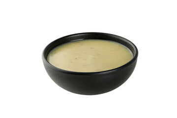 PNG,A bowl of cream of mushroom soup, isolated on white background