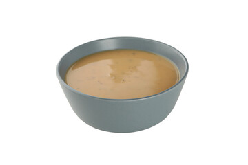 PNG,A bowl of cream of mushroom soup, isolated on white background