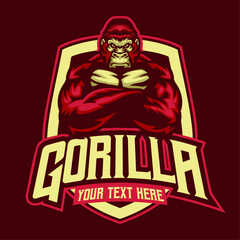 Gorilla Sport Mascot Logo Illustration