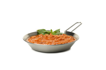 PNG, Bolognese sauce in frying pan, isolated on white background