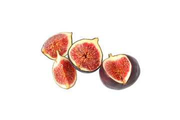 PNG,Fresh cut figs, isolated on white background