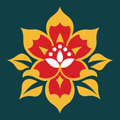 Floral pattern design in white background