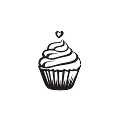 cup cakes vector, simple cup cakes vector logo