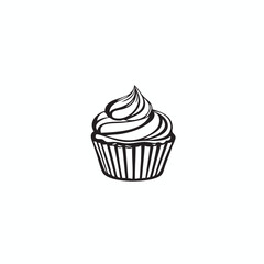 cup cakes vector, simple cup cakes vector logo