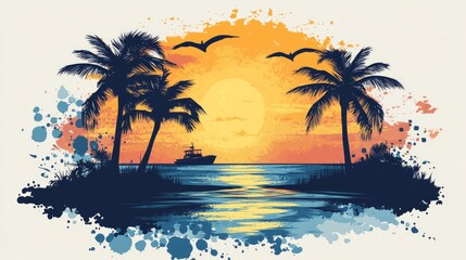 Summer Themed T Shirt Design 2d