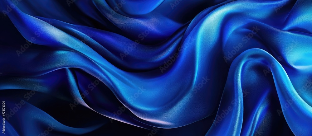 Sticker Stunning blue silk liquid art design featuring a flowing gradient enhanced with creative effects and shadows for a captivating background