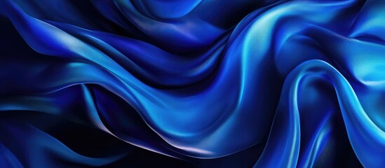 Obraz premium Stunning blue silk liquid art design featuring a flowing gradient enhanced with creative effects and shadows for a captivating background