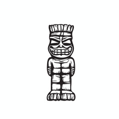 tiki statue hawaiian vector