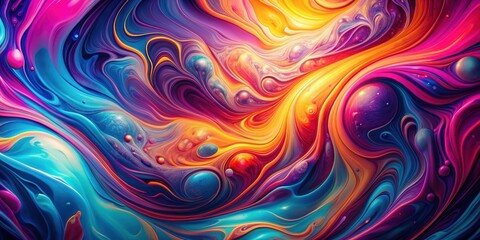 Obraz premium Abstract neon marbleized background with vibrant and fluid texture, neon, marbleized, abstract, background, vibrant, liquid, texture