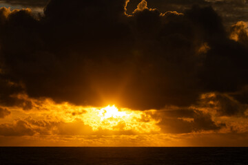 Dramatic sunset over ocean