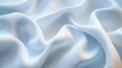 Obraz premium 3D Fabric Folds With White Satin Cloth Draping Luxurious And Elegant Material With Cinematic Shadows