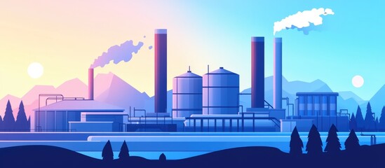 Obraz premium Environmental Pollution And Air Quality Concerns At An Alkaline Facility
