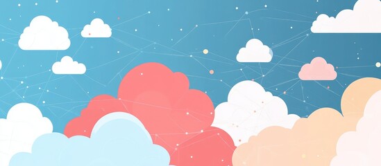 Cloud Computing Technology Concept Background With Interconnected Clouds