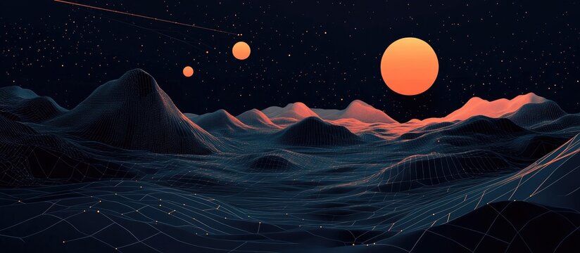 Mystical Extraterrestrial Surface Featuring Digital Codes And Data