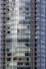 Fototapeta premium Modern architecture building exterior design with nice patterns, windows, close up details. High quality picture for download